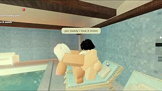 hey, pool sex with that subscriber bent over doggystyle, her ass and tits bouncing