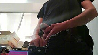 Jerking Off At Work Desk Then Bathroom