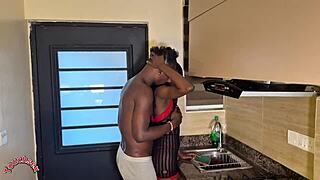 Skinny Ebony Ass Fucked In Doggystyle With Monster Cock