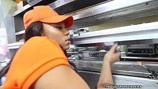 Fastfood Sex At Popeyes With Face Fucking And Monster Cock Riding