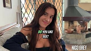 First CASTING with beautiful SKINNY 18yo BRAZILIAN TEEN POV BLOWJOB and BALL LICKING