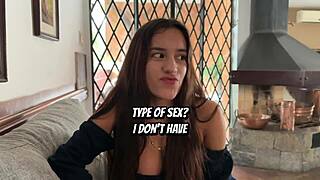 First CASTING with beautiful SKINNY 18yo BRAZILIAN TEEN POV BLOWJOB and BALL LICKING