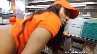 Fastfood Sex At Popeyes With Face Fucking And Monster Cock Riding