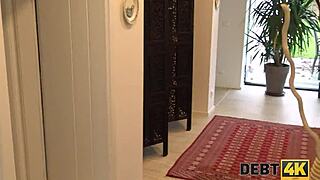 blue-eyed blonde housewife sucks and rides cock for debt payment