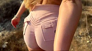 Blonde gags on outdoor mountain blowjob