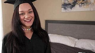 girl next door scores a special grad gift from step-dad in pov.