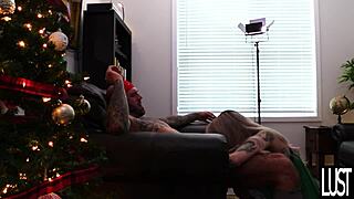 big tit elf gets creampie from santa's son