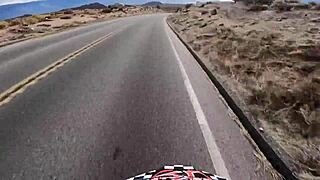 Exciting downhill road cycling on mt whitney