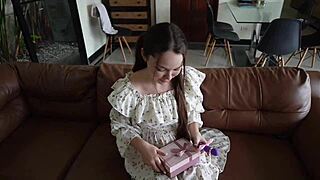 i gave my stepsister an unexpected birthday gift with doggystyle fuckin, she's so cute