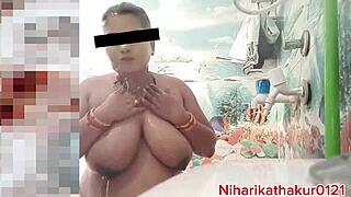 Indian Babe Baths in Bathroom While Screwing Her Pussy Hard