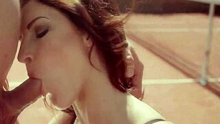 Hey, this blonde babe gives an amazing blowjob with her pretty mouth.