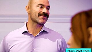 Blonde Sexy Teen 18+ Prepares Her Client for a Wet Nuru Massage