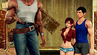 In the inn, a mature woman in cute outfit encounters huge monster cock for sexy adventure