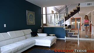 Intense Milk Guzzling Teen Sucks Big Cock and Gets Roughly Fucked