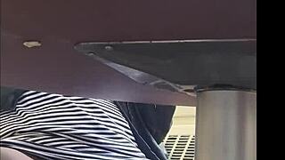 Caught Filming Wife's Wet Pussy Under Skirt in USA Action!