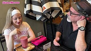 Abuelo fucks young innocent argentine girl divinamaruuu for economic help, making her swallow cum