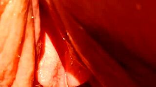 Mature blonde flashes huge wet shaved pussy lips in public