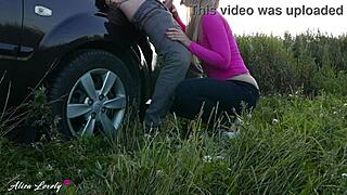 hey, wanna see a horny taxi driver bang a blonde outdoors?