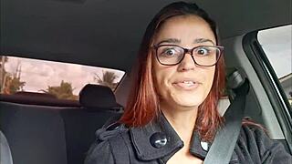 Casada catches passenger masturbating in the back of her car on the street