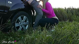 hey, wanna see a horny taxi driver bang a blonde outdoors?