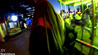 blowjob in amusement park then quick standing fuck just after back home