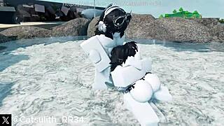 having wet intimate moments with personal companion in relaxed setting