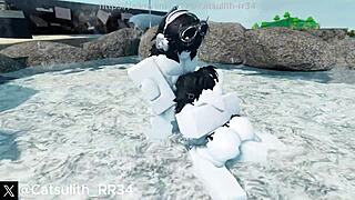 having wet intimate moments with personal companion in relaxed setting