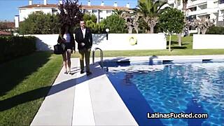 her heart races as she offers her latina pussy for a classroom rent discount