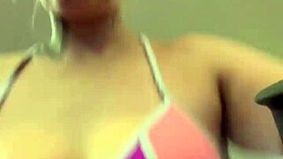 Amateur trains in thong bikini at beach gym, gets horny stares