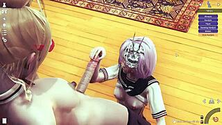 Adorable hentai anime characters in cute scenarios