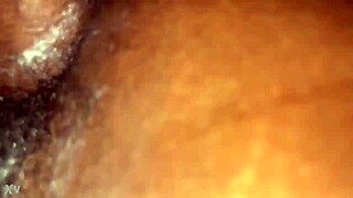 Ebony Teen Receives Unaware Creampie