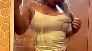 Gorgeous Blonde Flaunting Her Big Tits And Ass