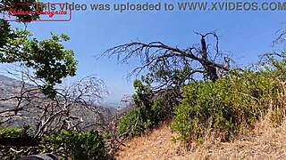 wild public sex with latina couple nearly caught in outdoor parody action