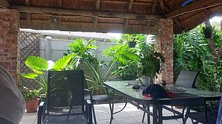 Secret Creampie with Best Friend's Blonde Wife on the Outdoor Patio