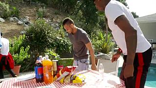 Black Milf's Wild Threesome with Fishnets and Deep Gaping