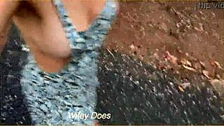 Wife Flashes Big Tits in Public Outdoor Sideboob Dare