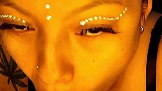 Horny Colombian squirts with dildo in shower!