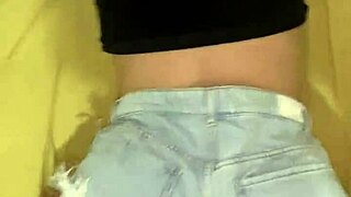 Amateur Girl's Big Ass Fucked Doggystyle Anal Without Removing Shorts