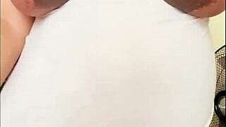 pregnant arab girl with big belly and milky boobs in solo webcam session