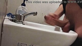 I Rest My Balls on the Sink, Prepping My Huge Cock for a Massive Cumshot.