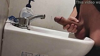 I Rest My Balls on the Sink, Prepping My Huge Cock for a Massive Cumshot.