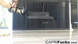 Capri Masturbates In High Heels, Showing Big Tits!