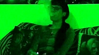 Beth Kinky - Sexy Goth Domina Smoking In Green Light Pt1 Hd