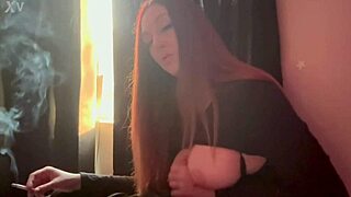 hot horny milf artemisia love teases with big boobs and cigarette fetish