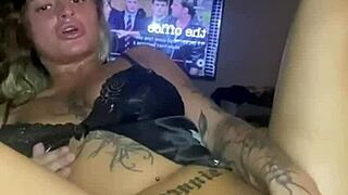 horny goth teen fucks her big ass solo until cumming