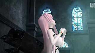 Megurine Luka bound nude in cybernetics project diva mod.