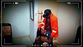 Slut Sucks Delivery Boy's Cock, Fucks Him Hard In Lingerie, Horny Homemade Pussy Action!