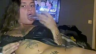 horny goth teen fucks her big ass solo until cumming