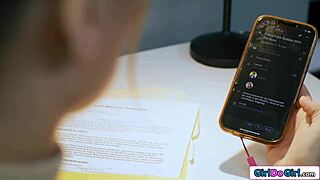 Secretary Licked and Strapon Fucked by Dominant Lesbian Boss