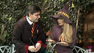 Newly Minted Blonde Sorceress Joins Wild Orgy Riding Huge Cock